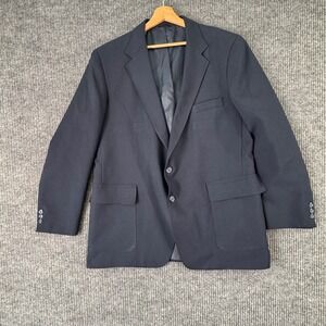 VTG Levi's Action Suit Blazer Jacket 46R‎ Navy Blue Sta-Prest Classic Retro